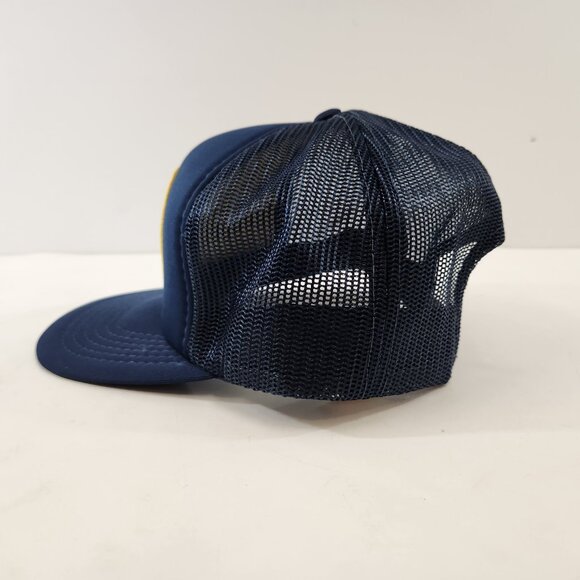 New York State Police Patch Trucker Hat Mesh Vtg 80s Blue Snapback Cap - Picture 3 of 10